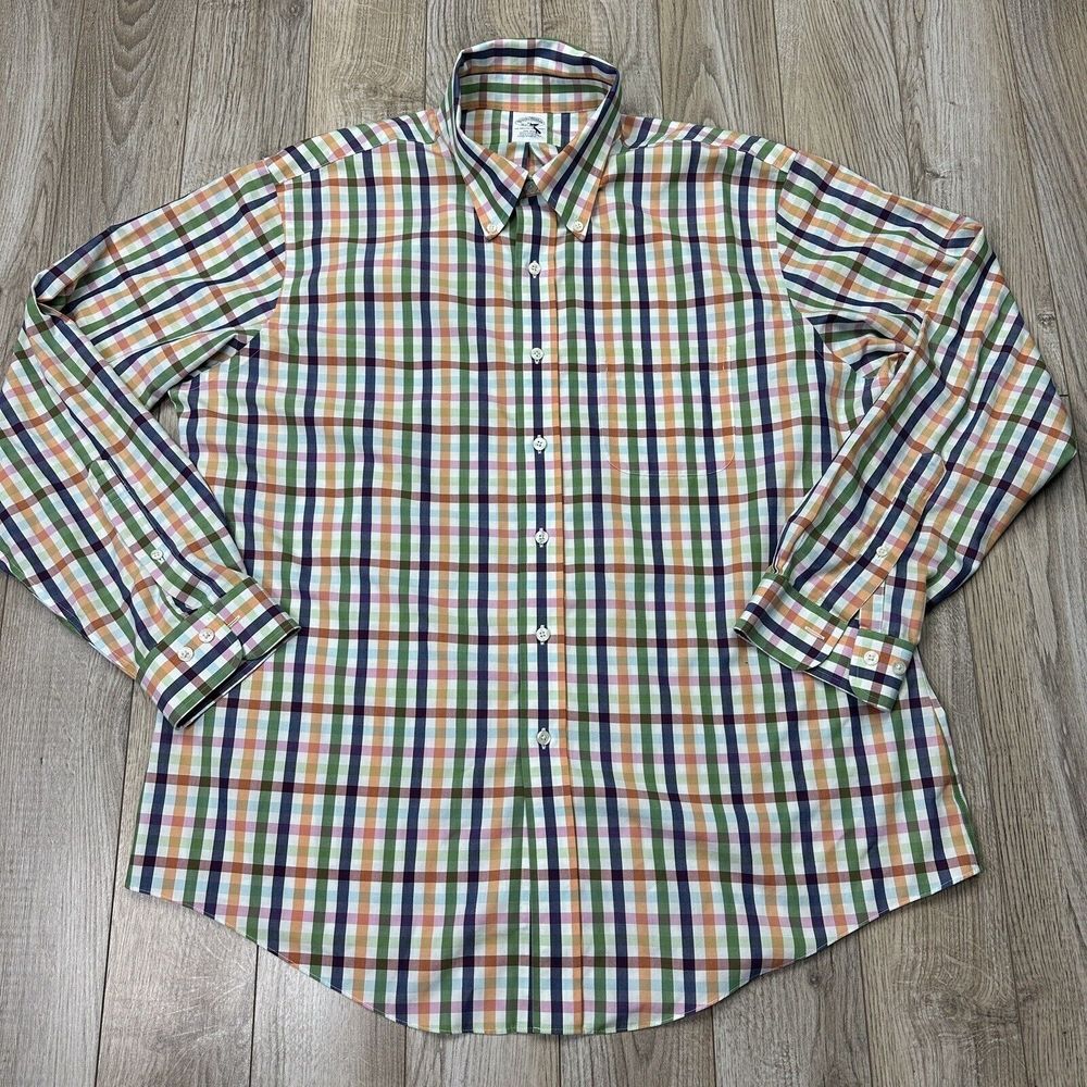 Brooks Brothers shirt xl mens multi color Plaid Check Long Sleeve